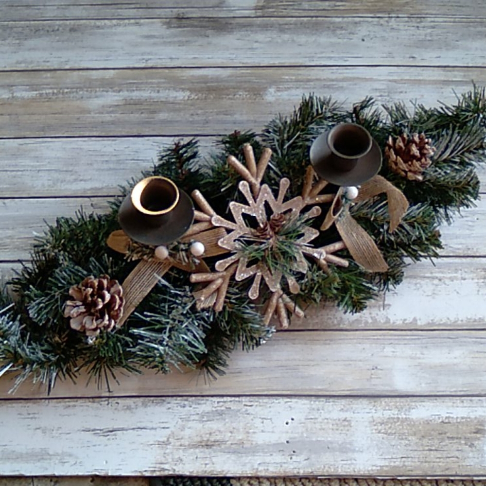 Rustic Christmas Candlebra